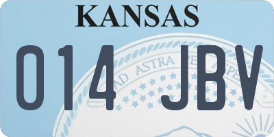 KS license plate 014JBV