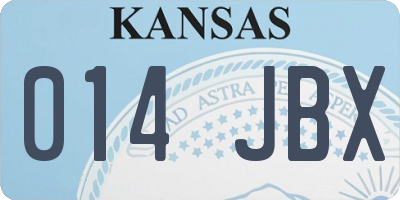 KS license plate 014JBX