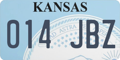 KS license plate 014JBZ