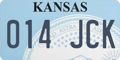KS license plate 014JCK
