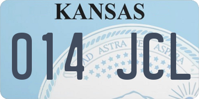 KS license plate 014JCL