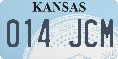 KS license plate 014JCM