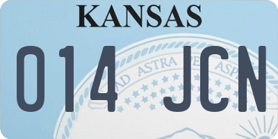 KS license plate 014JCN