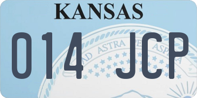 KS license plate 014JCP