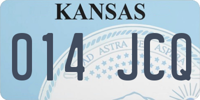 KS license plate 014JCQ