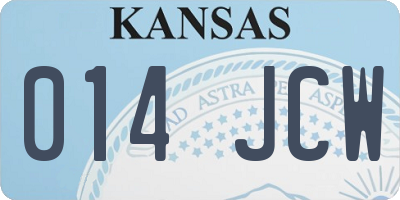 KS license plate 014JCW