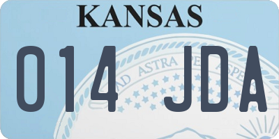 KS license plate 014JDA