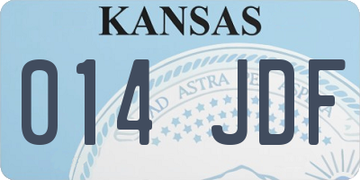 KS license plate 014JDF