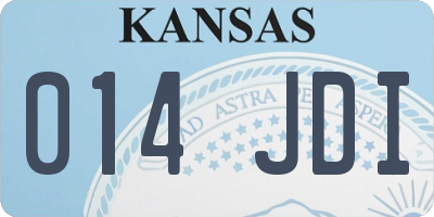 KS license plate 014JDI