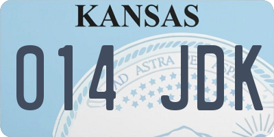 KS license plate 014JDK