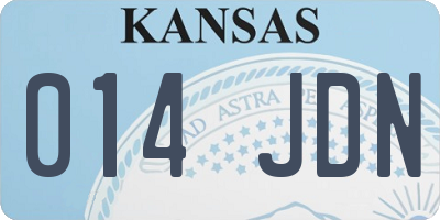 KS license plate 014JDN