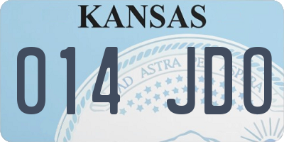 KS license plate 014JDO