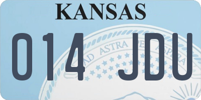 KS license plate 014JDU