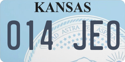 KS license plate 014JEO