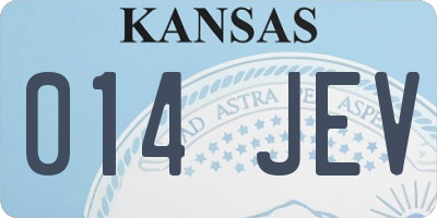 KS license plate 014JEV