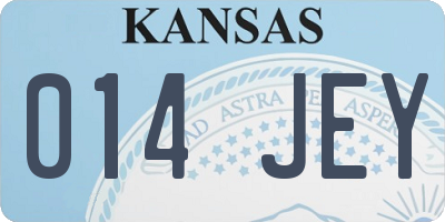 KS license plate 014JEY