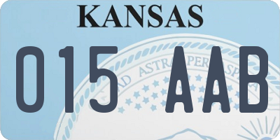 KS license plate 015AAB