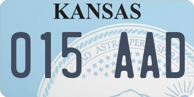KS license plate 015AAD