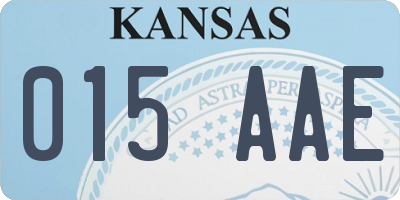 KS license plate 015AAE