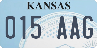 KS license plate 015AAG