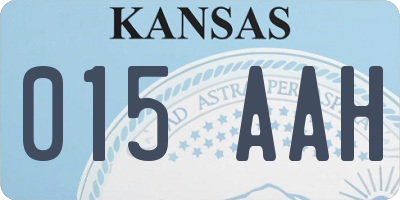 KS license plate 015AAH