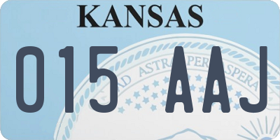 KS license plate 015AAJ