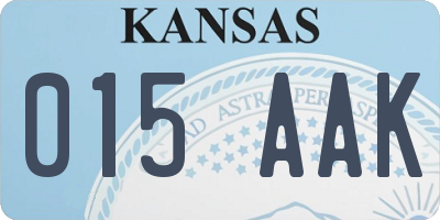 KS license plate 015AAK