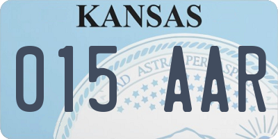 KS license plate 015AAR