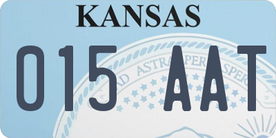 KS license plate 015AAT
