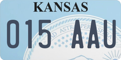 KS license plate 015AAU