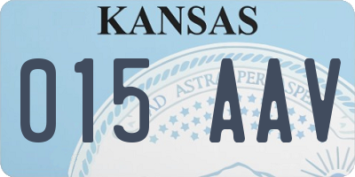 KS license plate 015AAV