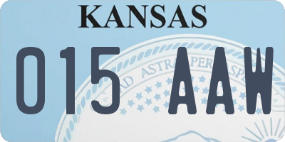 KS license plate 015AAW