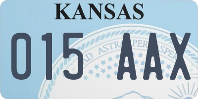 KS license plate 015AAX