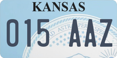 KS license plate 015AAZ