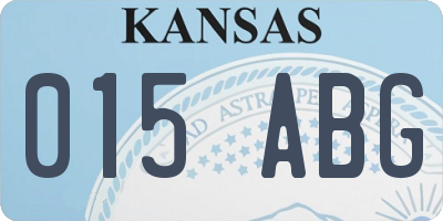 KS license plate 015ABG