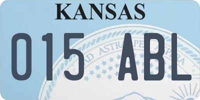 KS license plate 015ABL