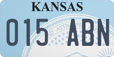 KS license plate 015ABN