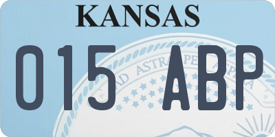 KS license plate 015ABP