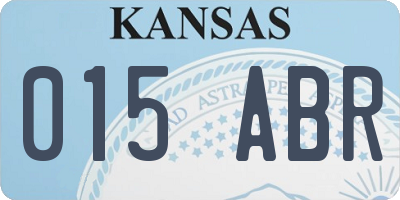 KS license plate 015ABR