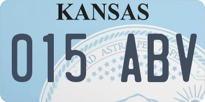 KS license plate 015ABV