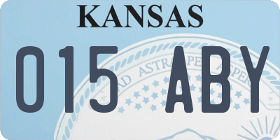 KS license plate 015ABY