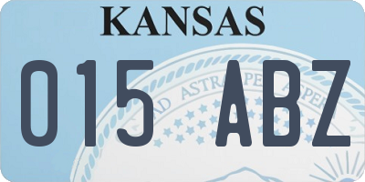 KS license plate 015ABZ