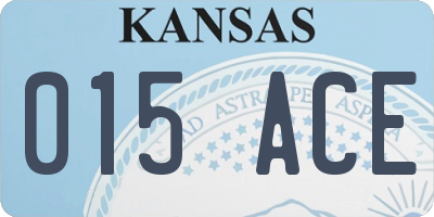 KS license plate 015ACE