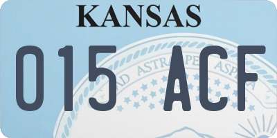 KS license plate 015ACF