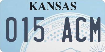 KS license plate 015ACM