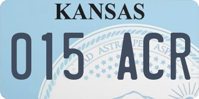 KS license plate 015ACR