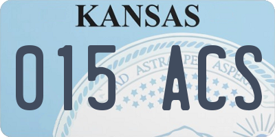 KS license plate 015ACS