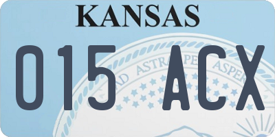 KS license plate 015ACX
