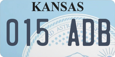 KS license plate 015ADB
