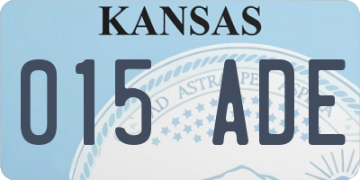 KS license plate 015ADE